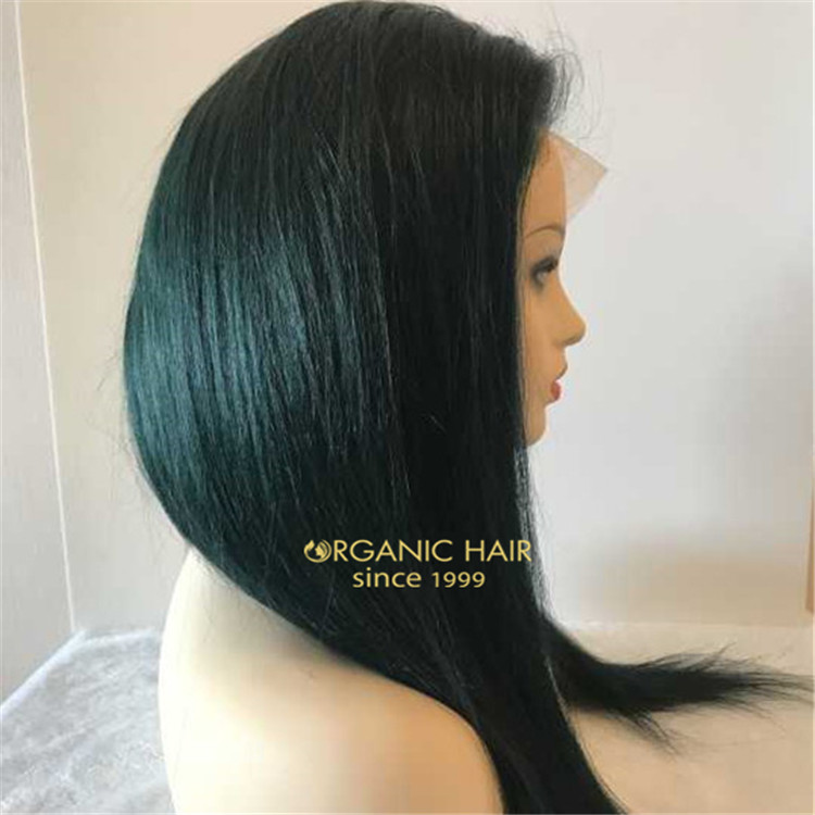 Dark green 130 density one donor remy human full lace wig A100